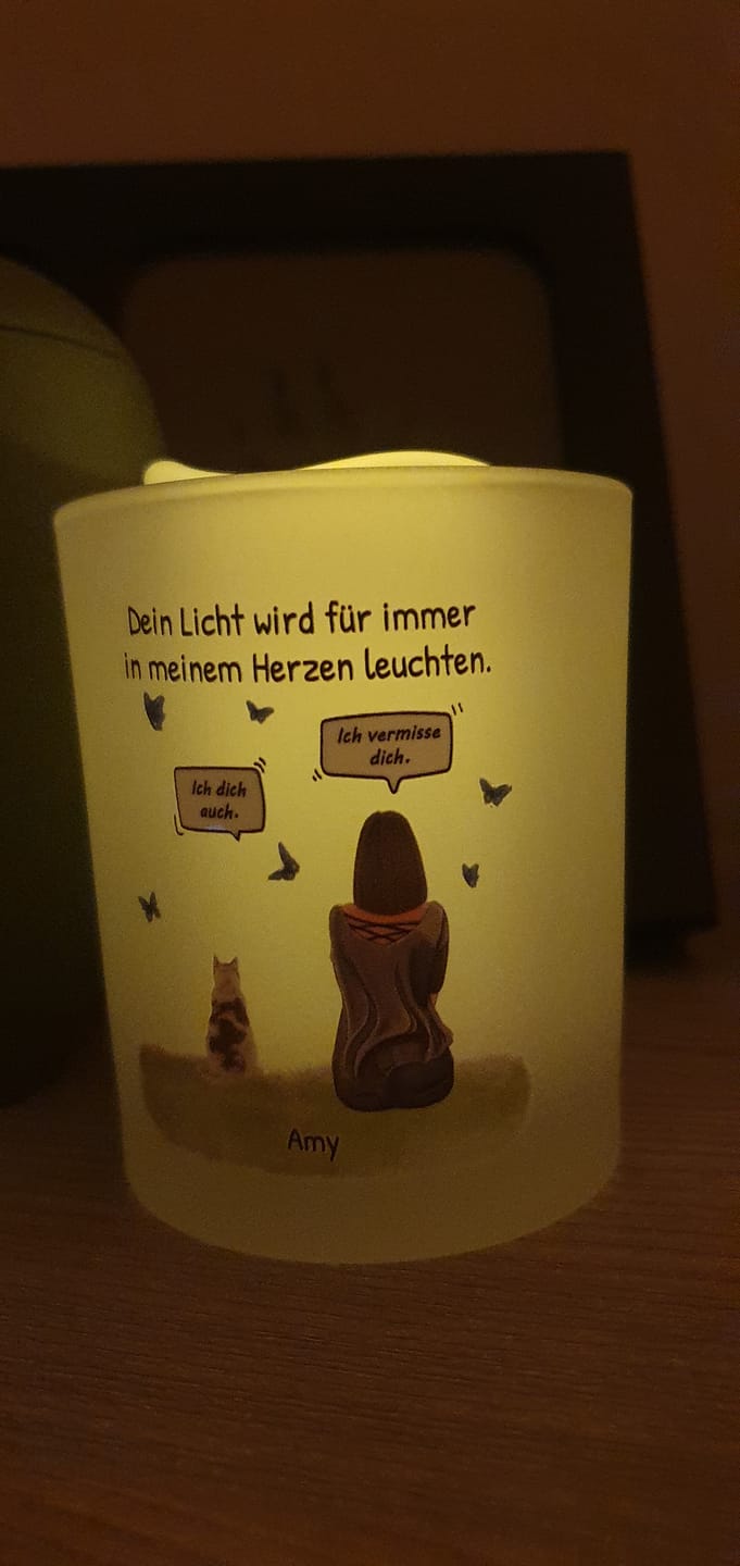 Customer photo review of Personalisiertes Teelicht - Dein Licht in meinem Herzen