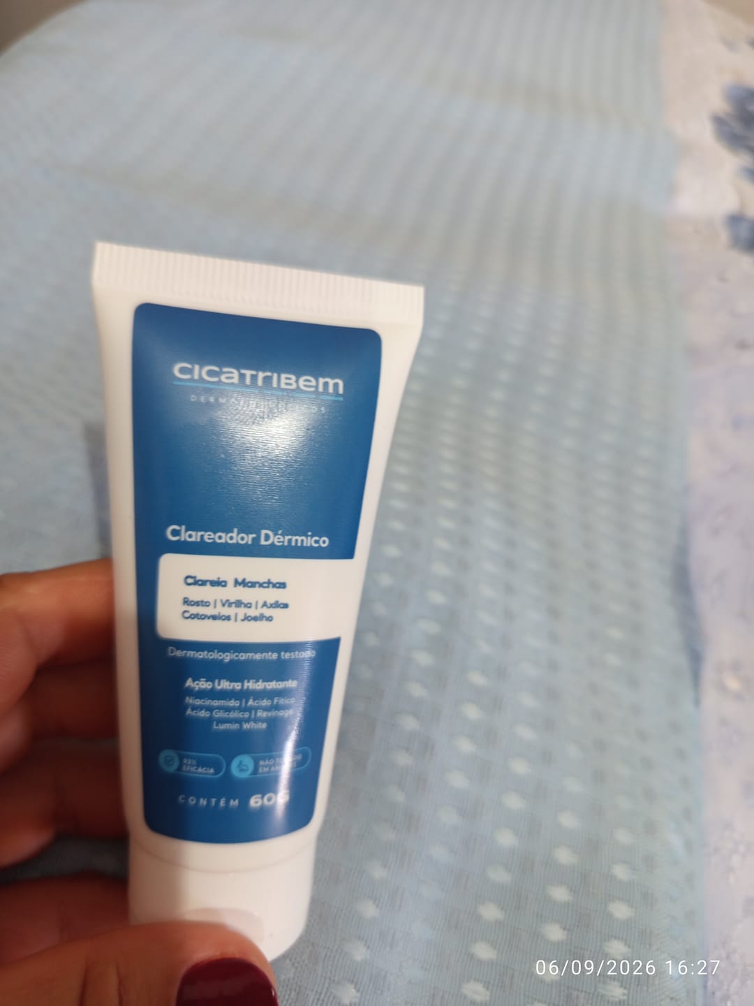 Customer photo review of Creme Clareador de Manchas – Melasma, Axilas, Virilha, Áreas Íntimas, Rosto e Corpo