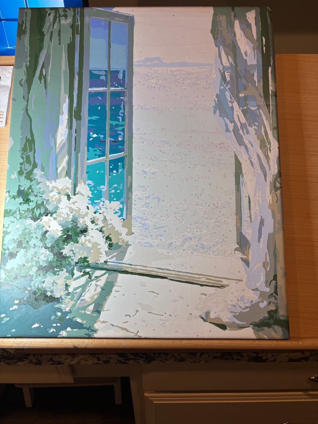 Customer photo review of By the Azure Window | Paint by Number
