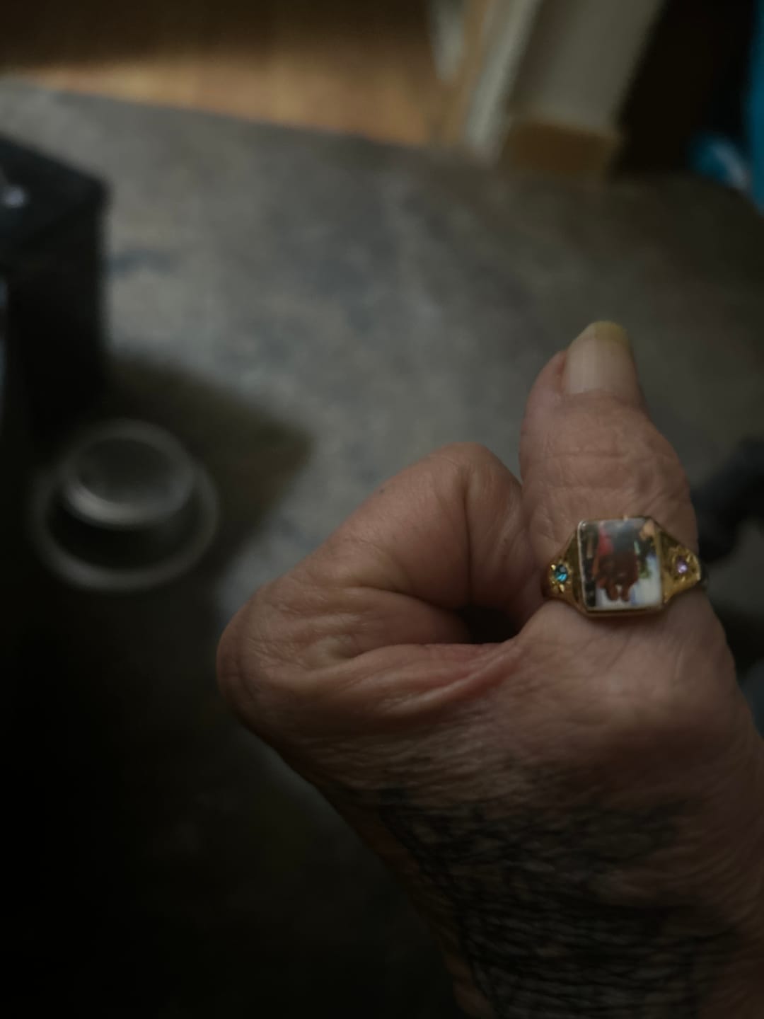 Customer photo review of Personalized Photo Birthstone Custom Ring