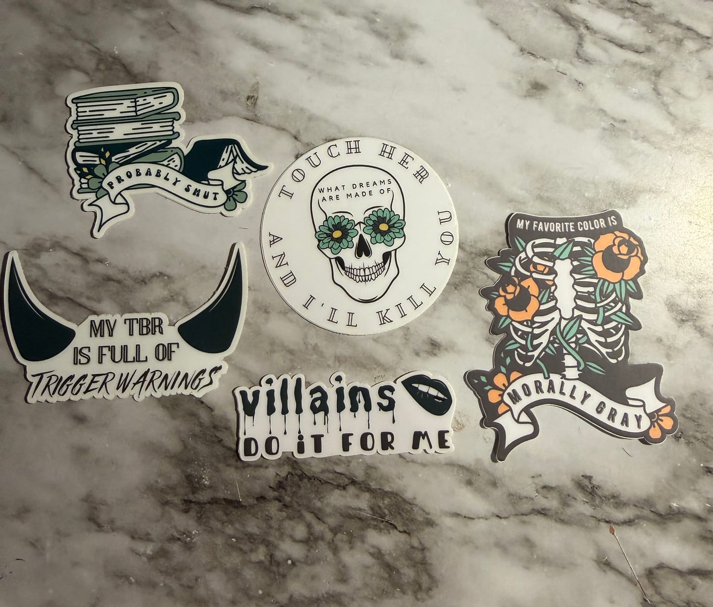 Customer photo review of morally gray sticker pack special