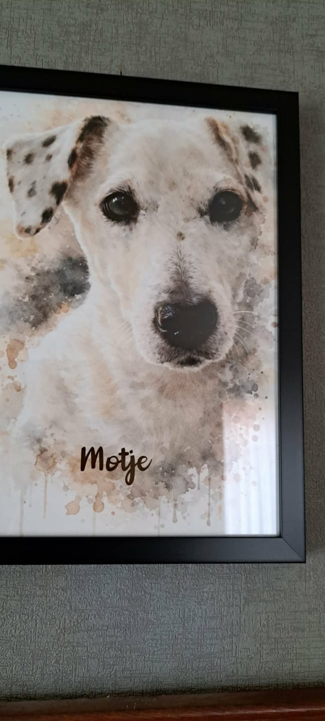 Customer photo review of Realistisch Aquarelportret - Gepersonaliseerde Poster