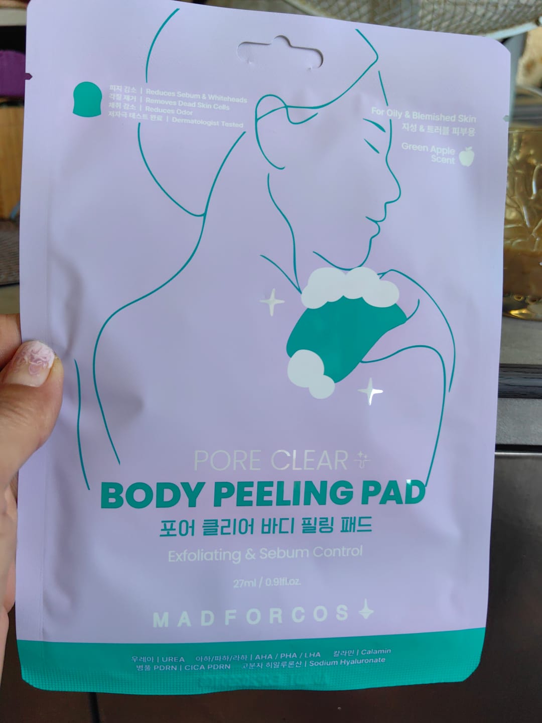 Customer photo review of Пилинг пад за тяло дълбоко почистване MADFORCOS Pore Clear Body Peeling Pad