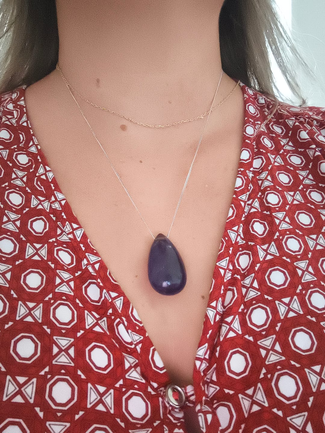 Customer photo review of Collier en améthyste "Goutte"