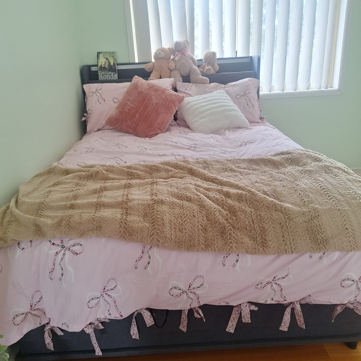 Customer photo review of Gas Lift Bed Frame with Storage LED & USB