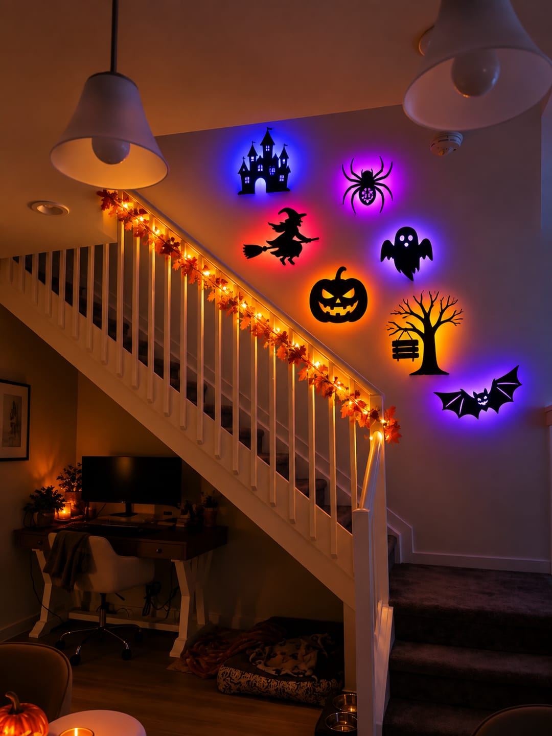Customer photo review of Halloween LED Silhouette Wall Light Stickers