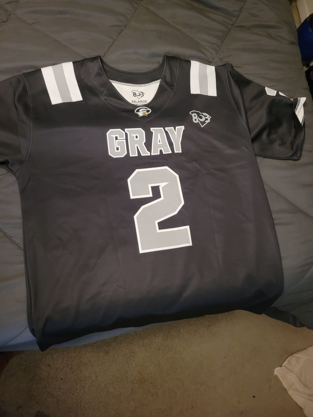 Customer photo review of PRE-SALE SHIPS SEPT 4-11 - GCA Replica Game Day Football Jersey