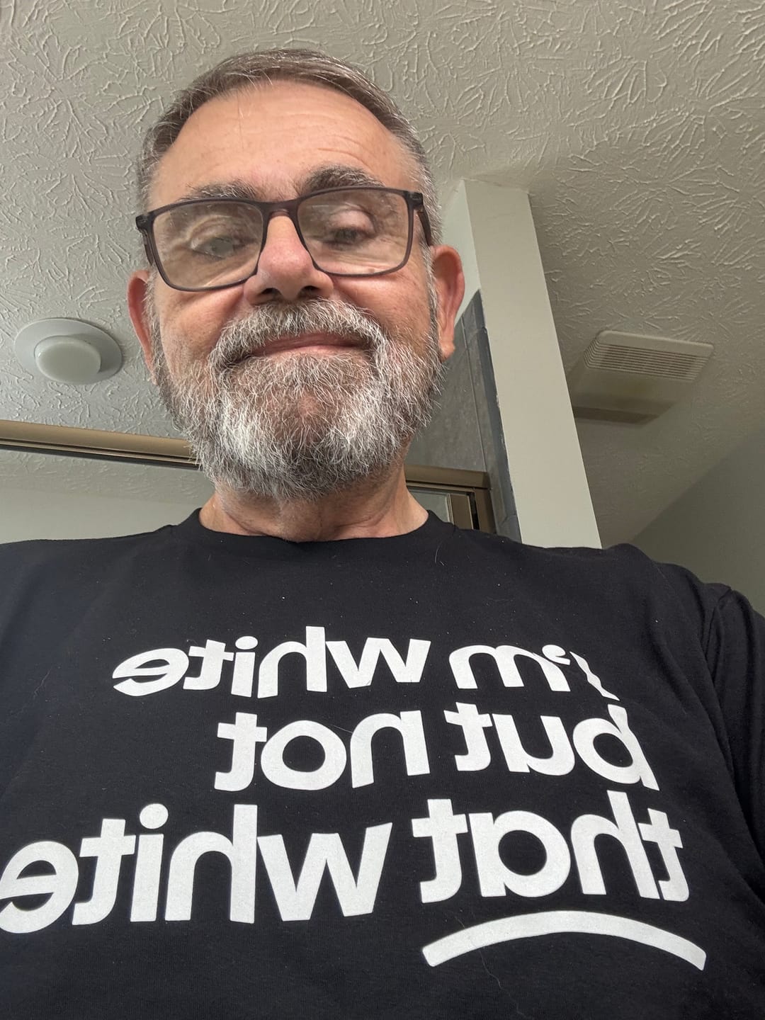 Customer photo review of I’m white but not that white Unisex Tee