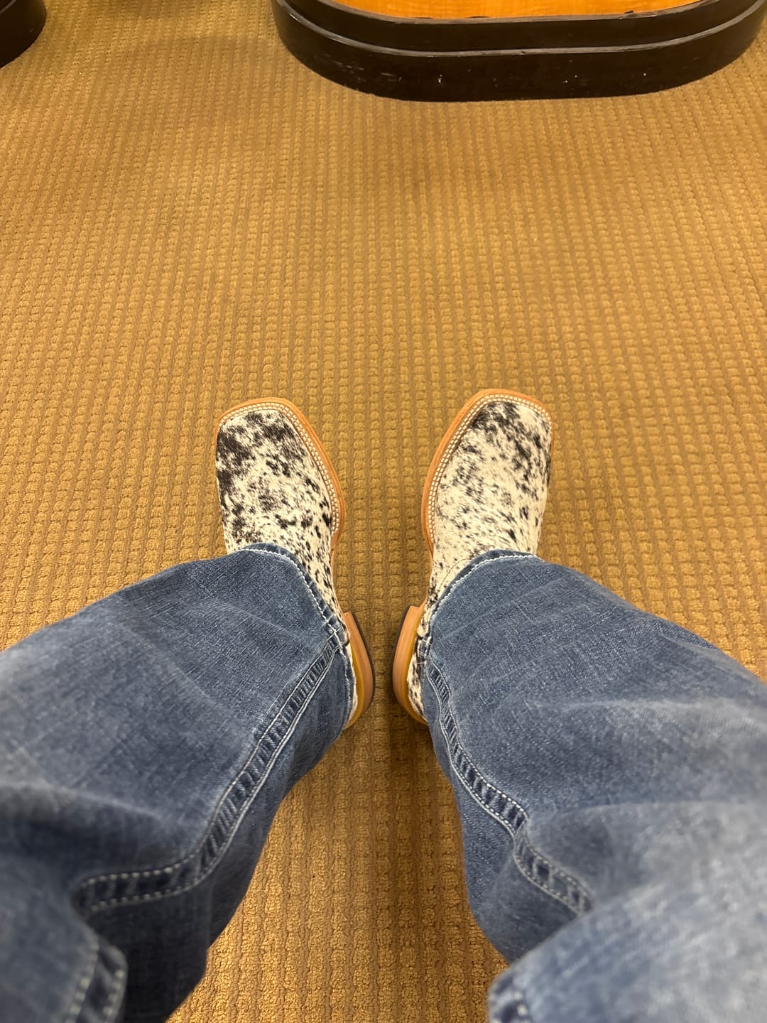 Customer photo review of Genuine Cowhide Boots - Square Toe