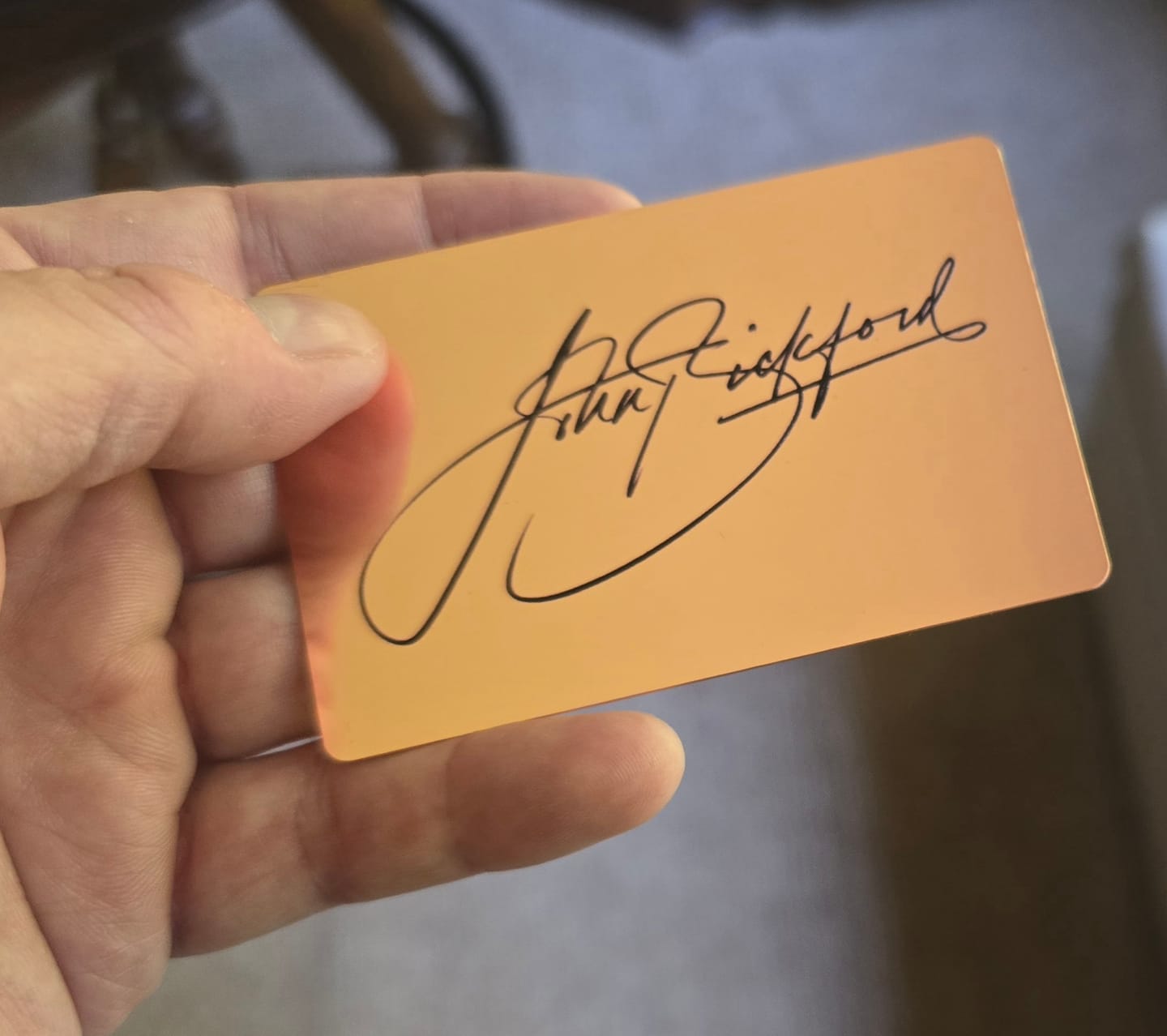 Customer photo review of Metal Smart Business Card