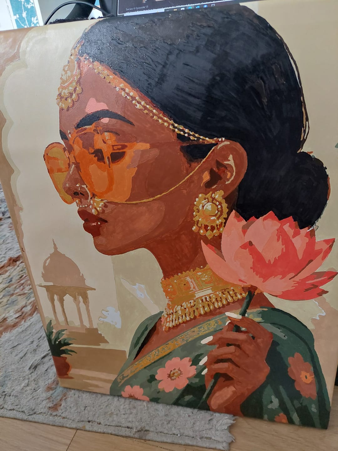 Customer photo review of Lotus & Gold | Paint by Number