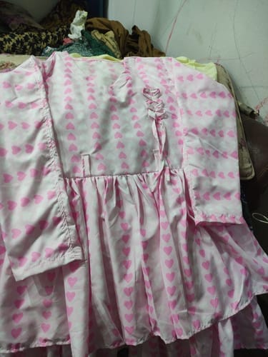 Customer photo review of CLF030 Soft Pink Heart Printed Layered Frock & Palazzo