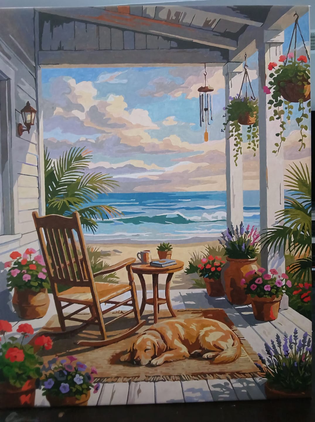 Customer photo review of Seaside Porch Peace (Paint by Numbers)