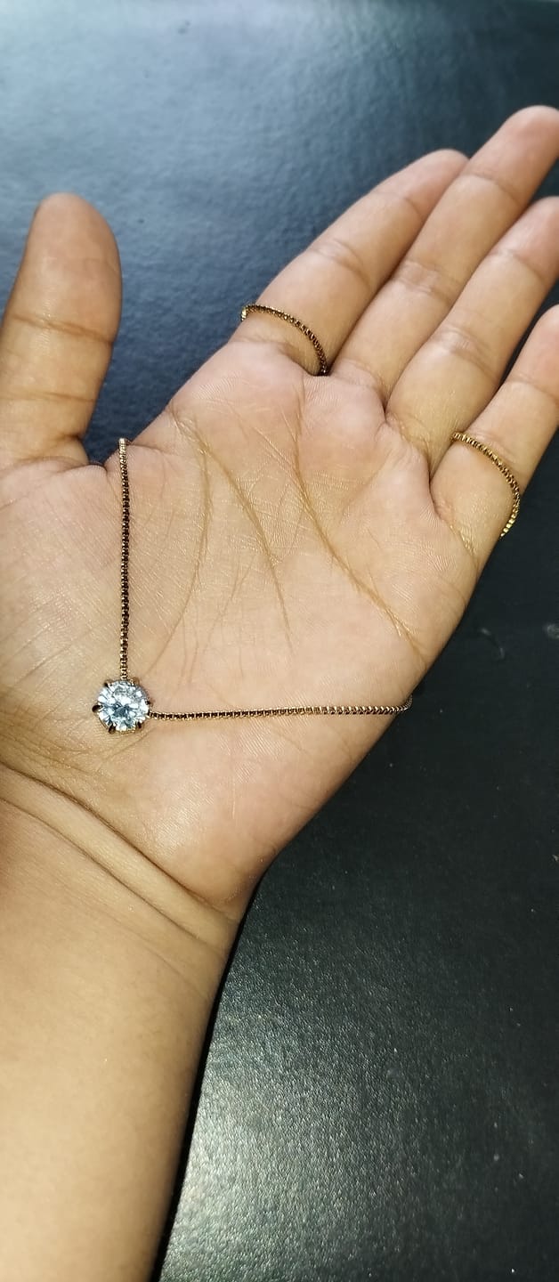 Customer photo review of Round Solitaire Necklace