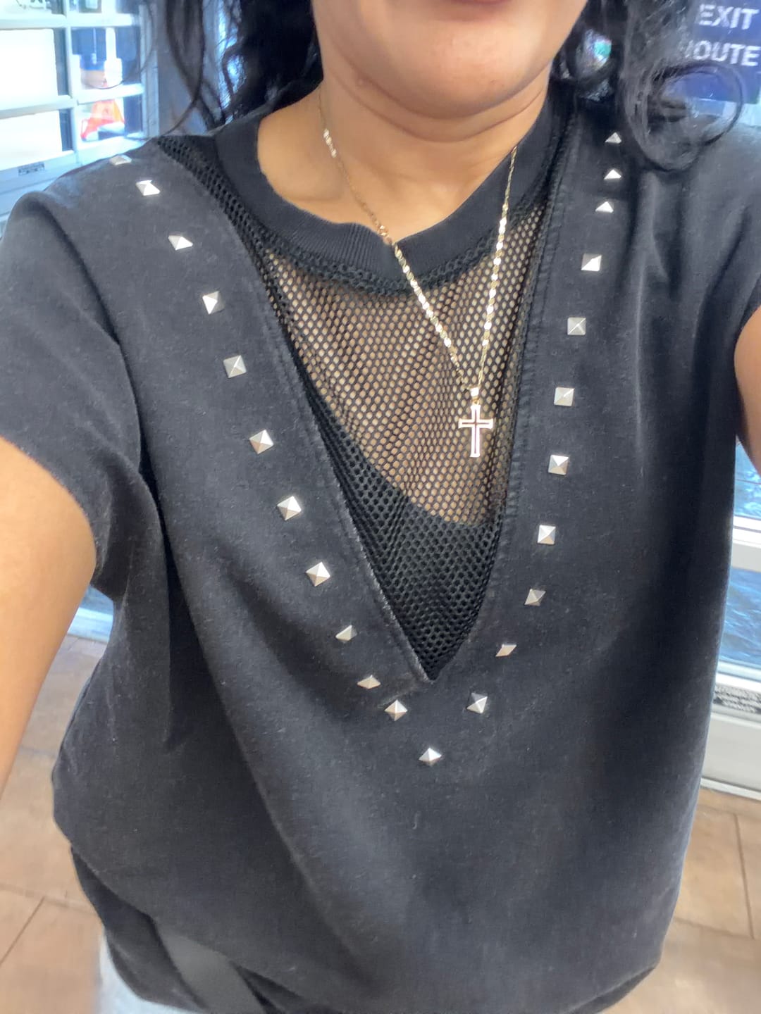 Customer photo review of Rock 'n' Roll Loose Top With Mesh