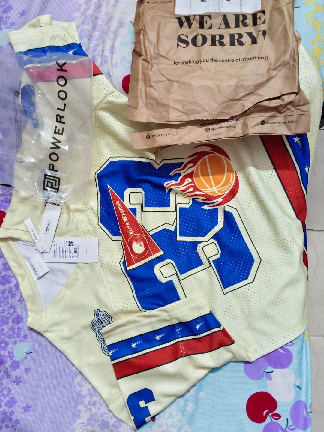 Customer photo review of Cream Varsity T-Shirt