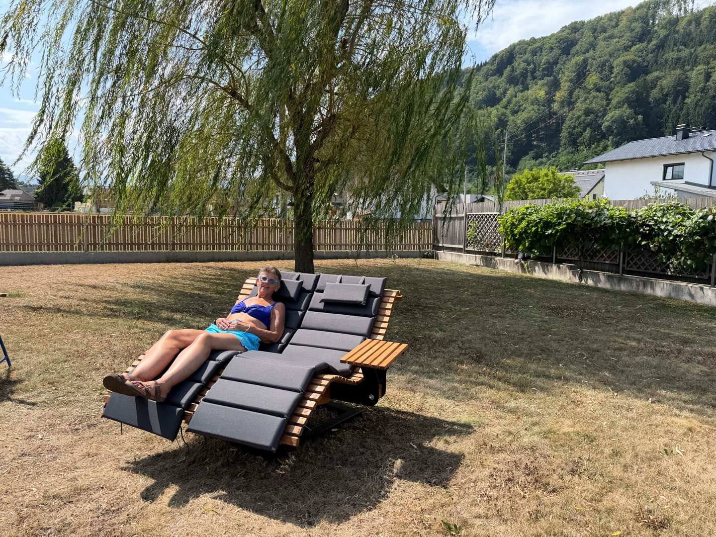 Customer photo review of Doppelliege Schwungliege "Tegernsee" Wellenliege mit Drehgestell