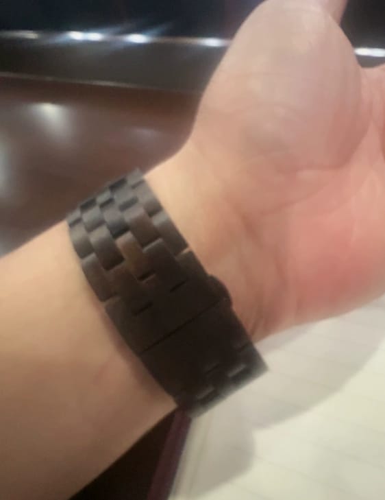 Customer photo review of Ebony Apple Watch Wooden Band