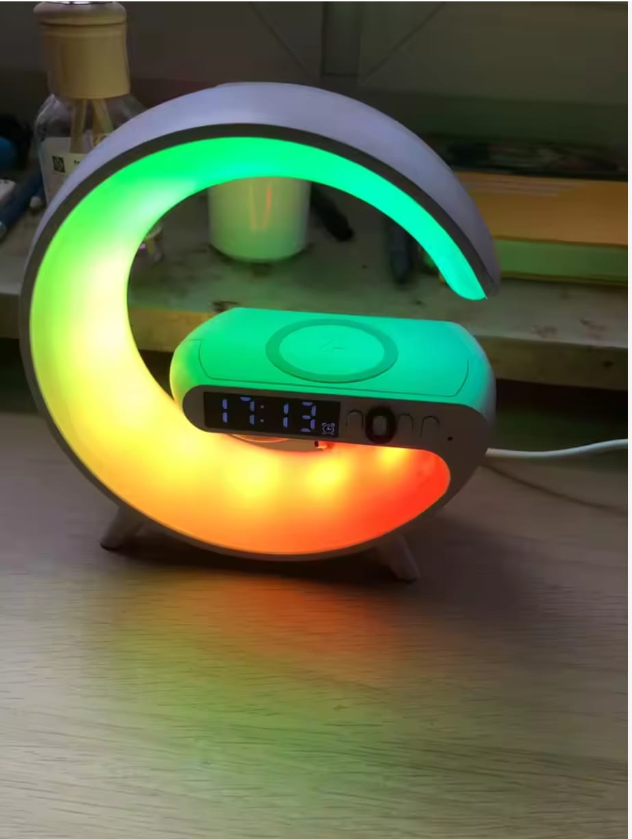 Customer photo review of Sol 3-in-1 Bluetooth Alarm Clock | Wireless Charger & LED Nightstand Speaker