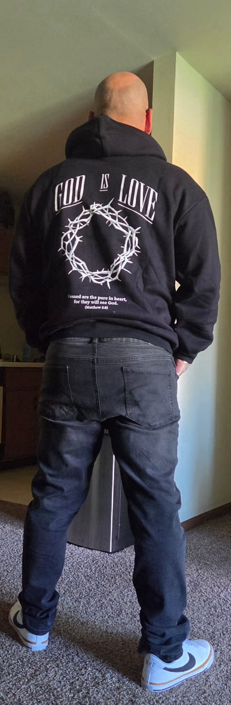Customer photo review of God Is Love Hoodie