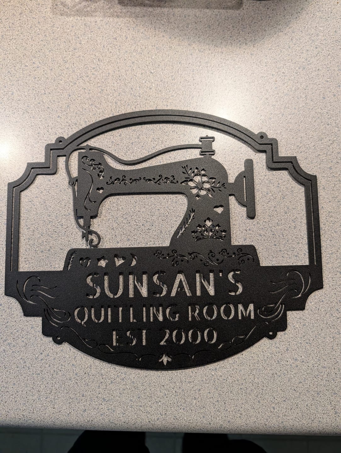 Customer photo review of Elaborate Name - Steel Sign