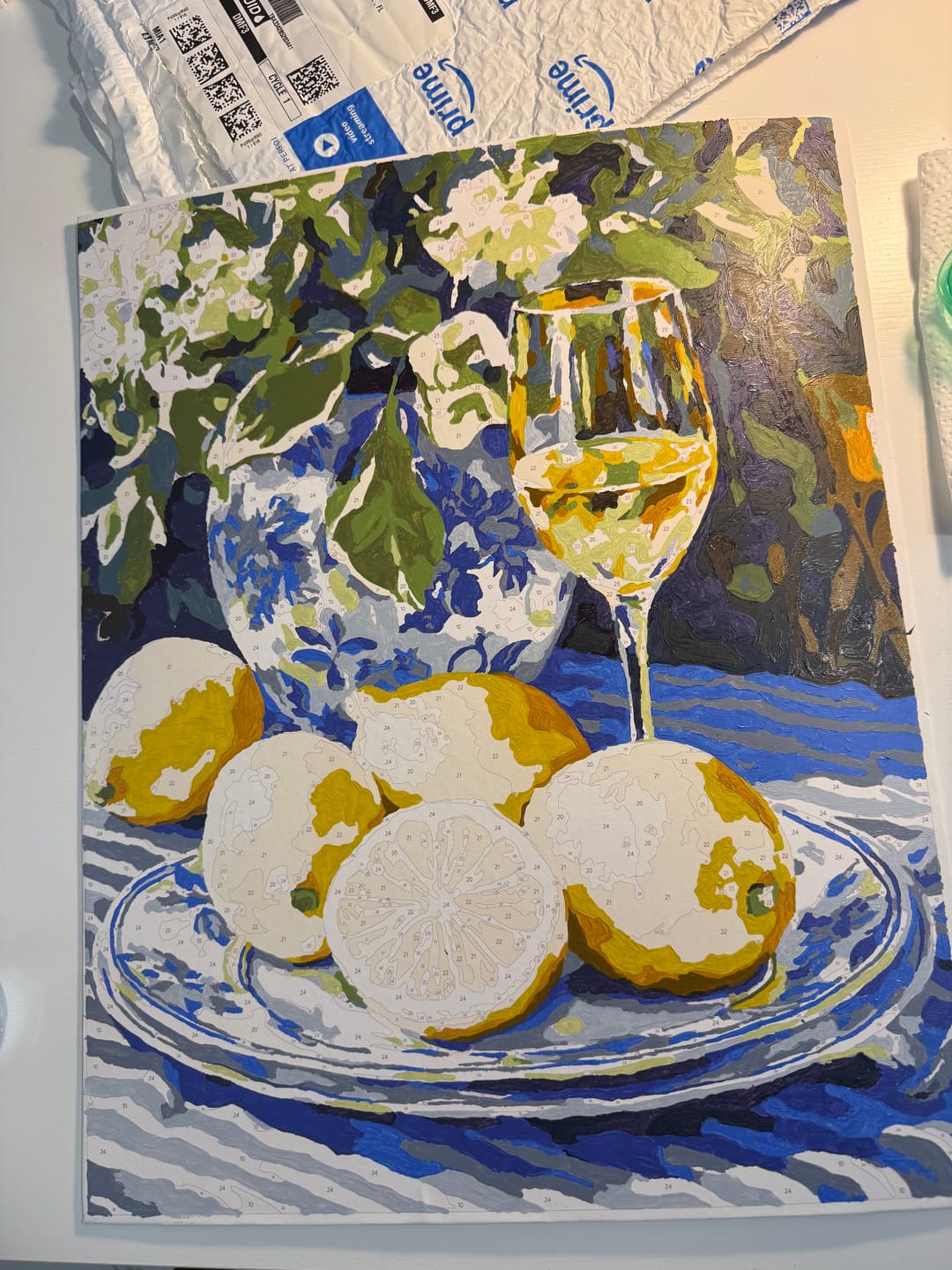 Customer photo review of Lemons and Wine | Paint by Numbers
