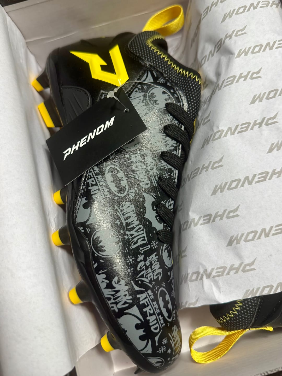 Customer photo review of Batman Football Cleats - Quantum Speed by Phenom Elite