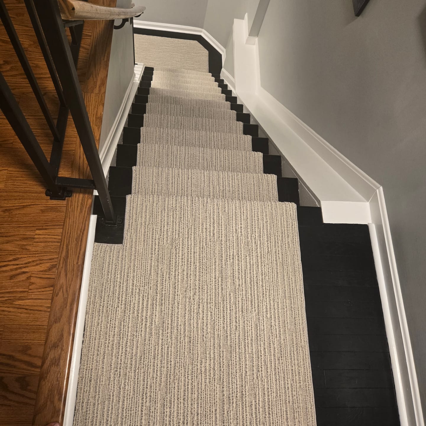 Customer photo review of Anderson Tuftex Chase Oyster Shell Stair Runner