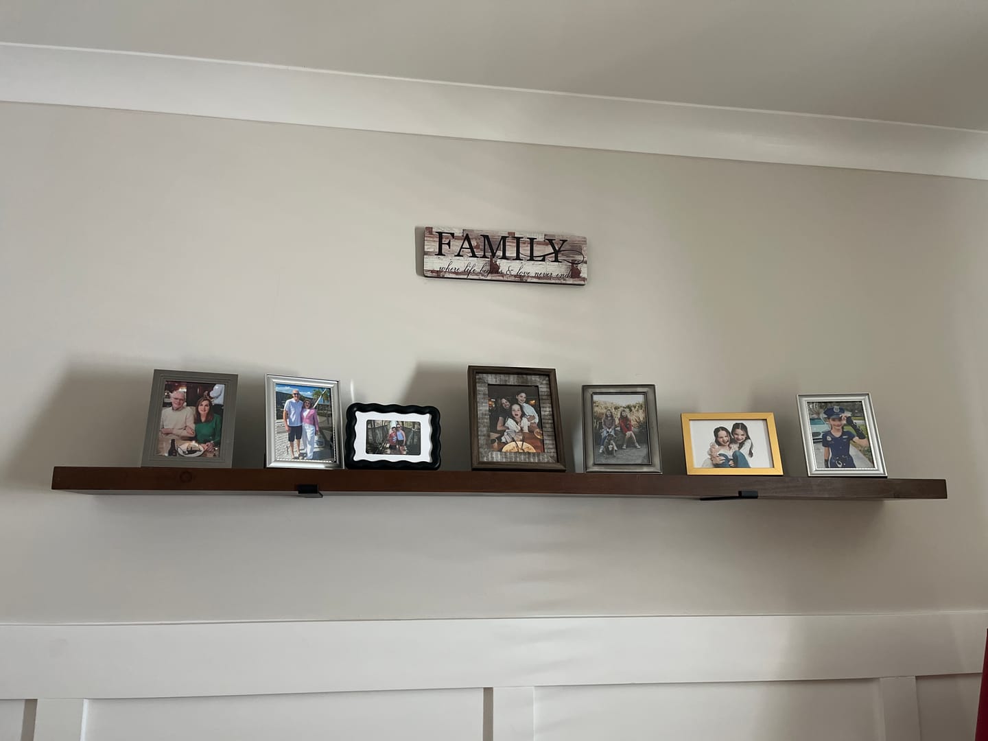 Customer photo review of Rustic Pine Shelves with Brackets