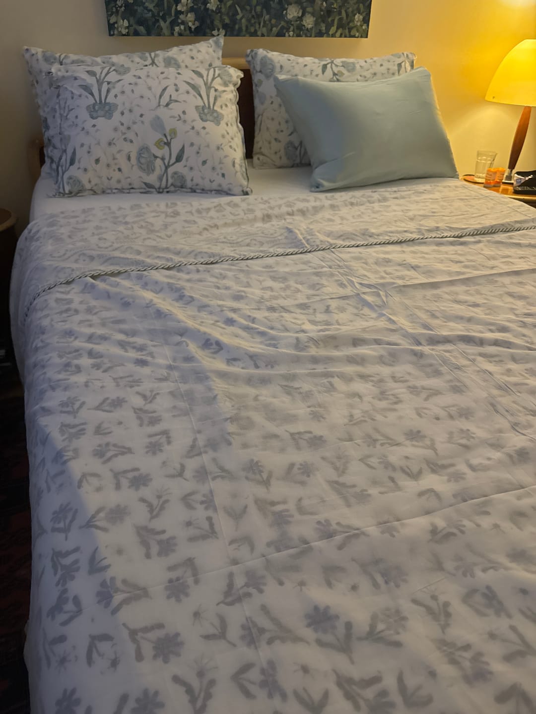Customer photo review of Neelora Organic Muslin Blanket — Hand Block Printed