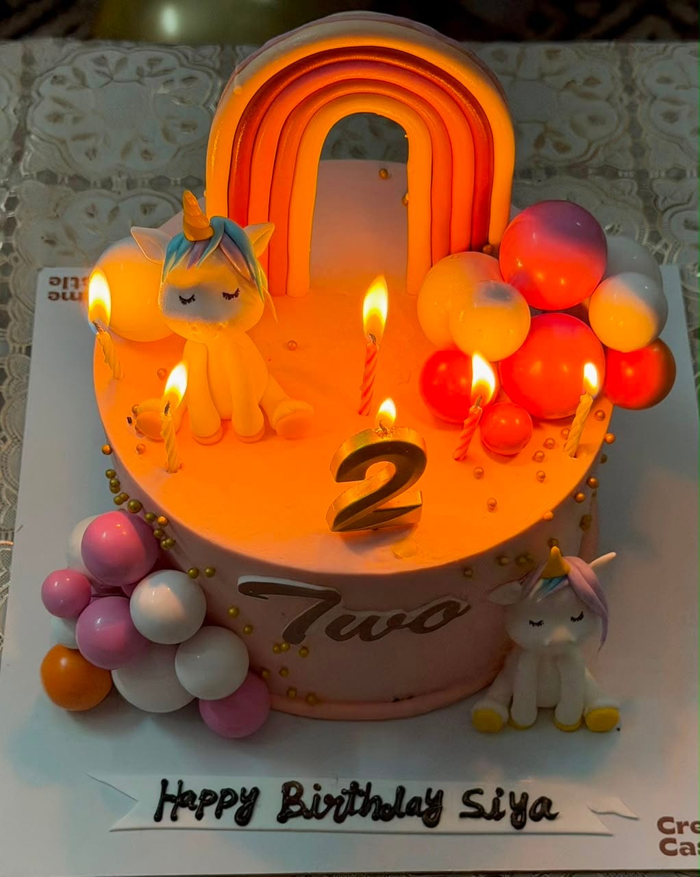 Customer photo review of Girly Unicorn Birthday Cake