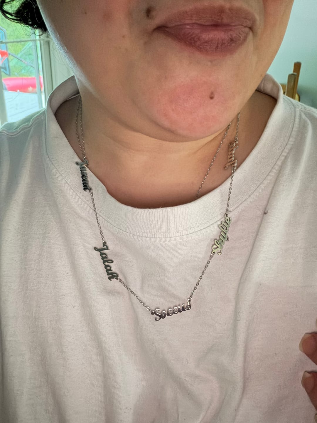 Customer photo review of The Custom Signature Name Necklace