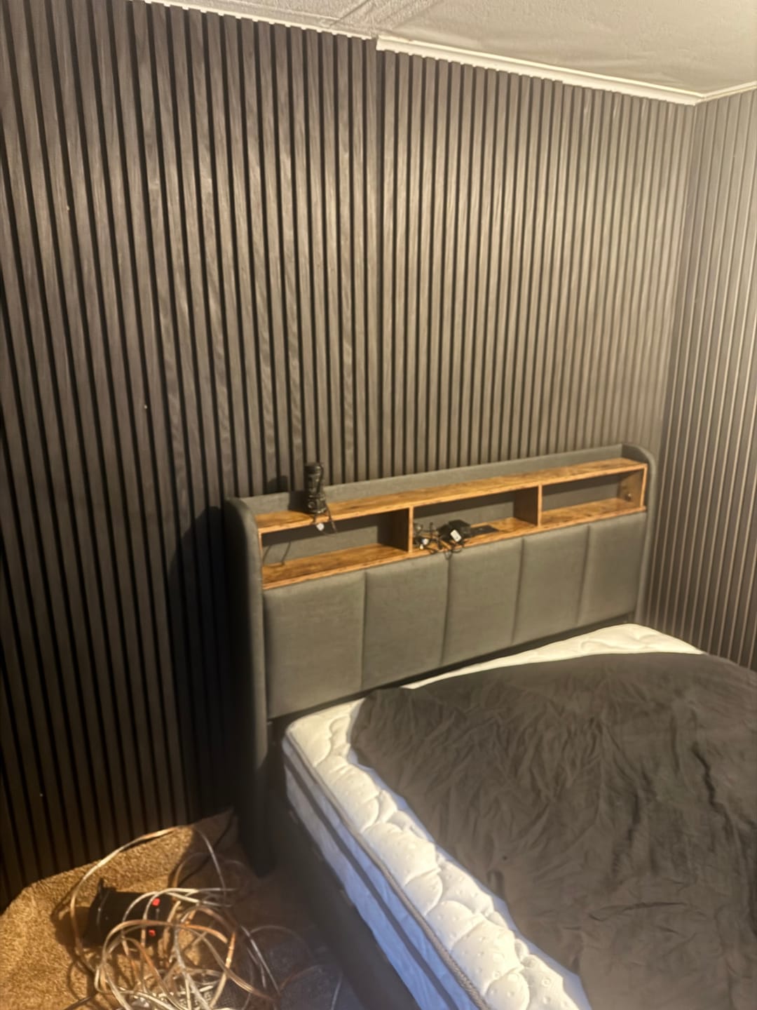 Customer photo review of Acoustic Slat Wall Panels Wooden Decorative Wall Panels Black Oak Premium 2.4m x 0.6m