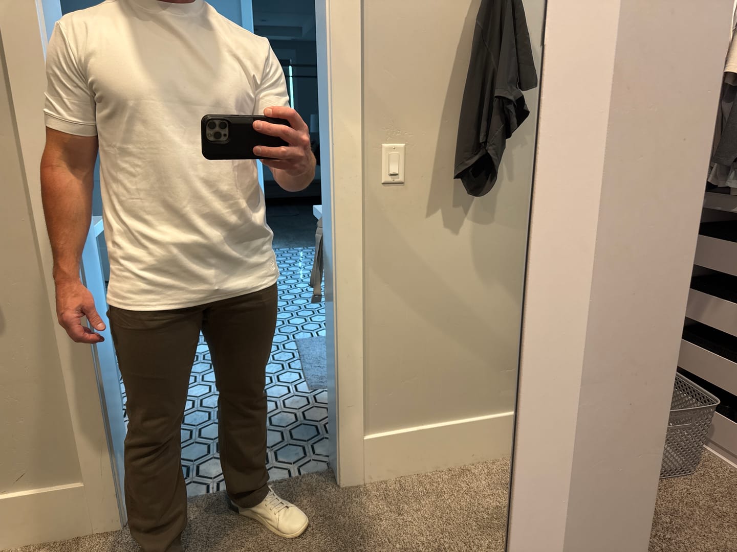 Customer photo review of Mock Neck T-Shirt