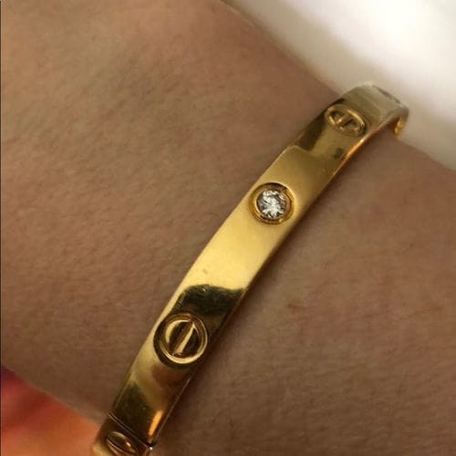 Customer photo review of LOVE BRACELET 6.1MM 4 DIAMONDS