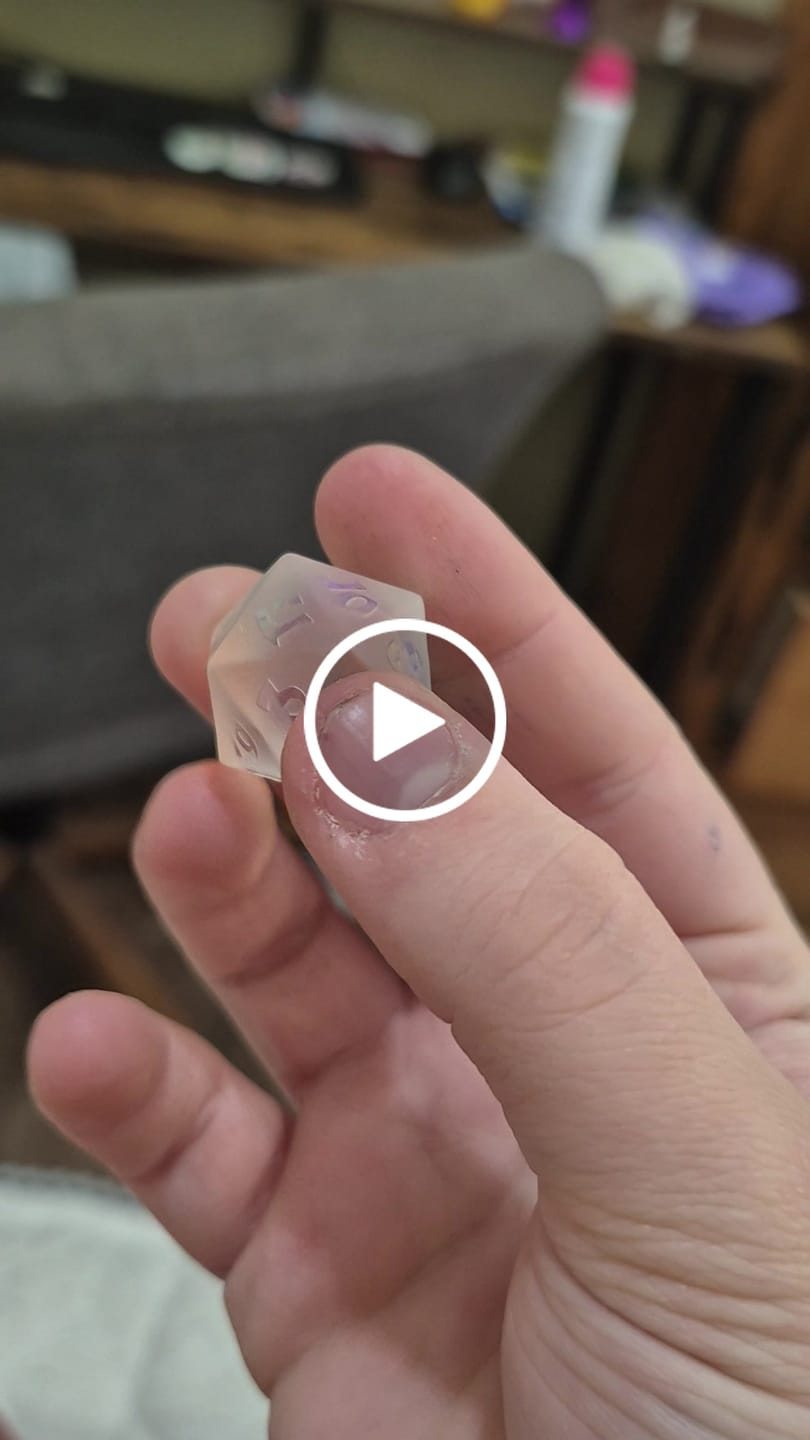 Customer video review of URWizards D&D Dichroic Prism  Glass Raised Dice Set Moon & Star