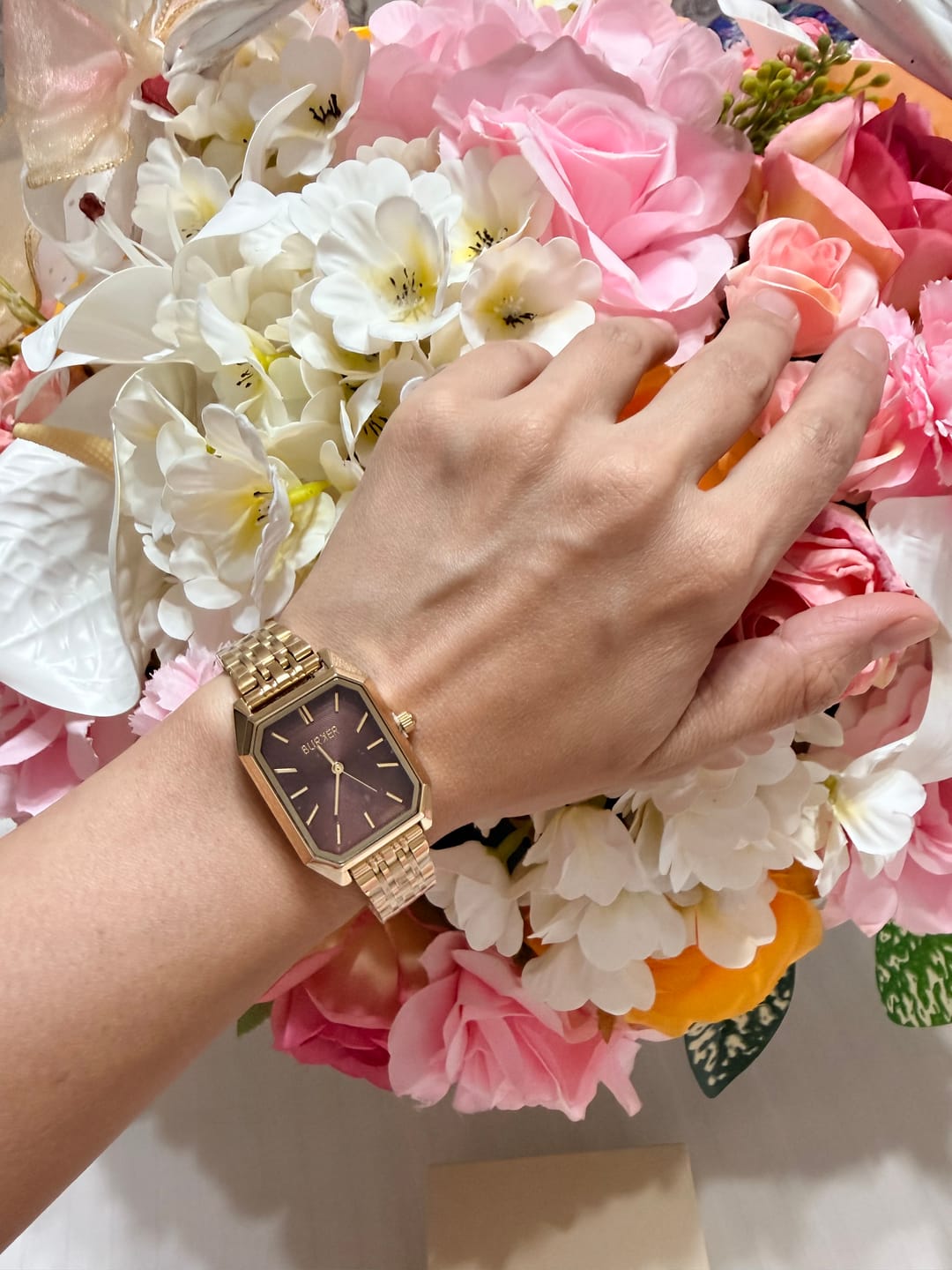 Customer photo review of Isabell Gold Burgundy