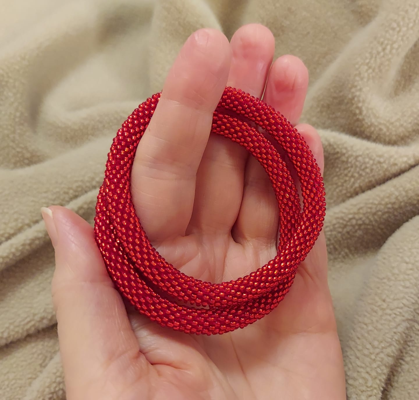 Customer photo review of Shiny Scarlet Solid