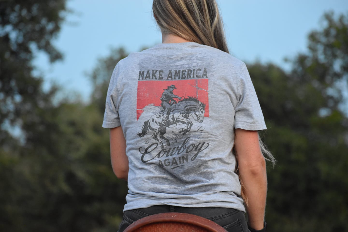 Customer photo review of Cowboy Again Tee
