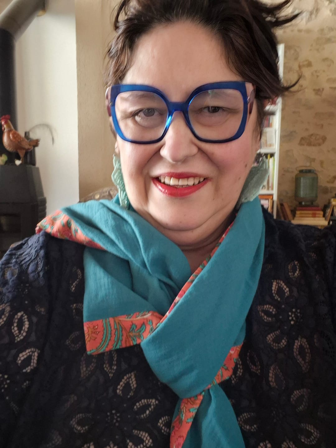 Customer photo review of Le foulard Calista turquoise/Rani