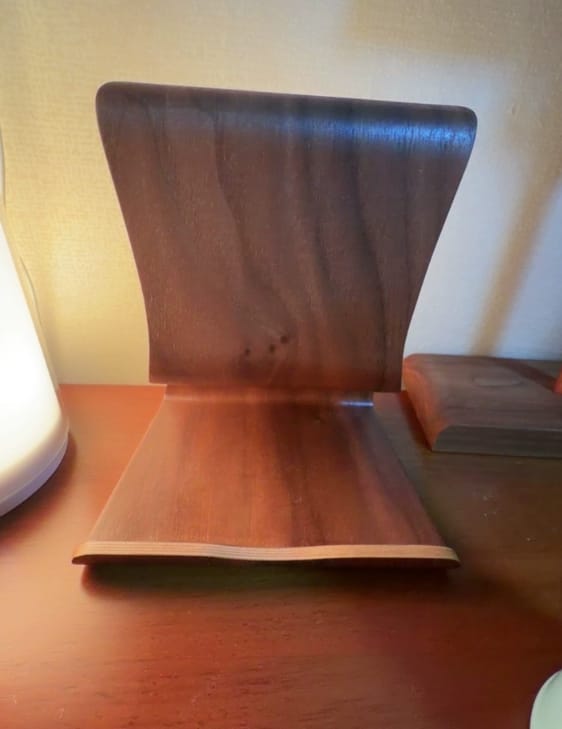 Customer photo review of Wooden Tablet Holder for Desk