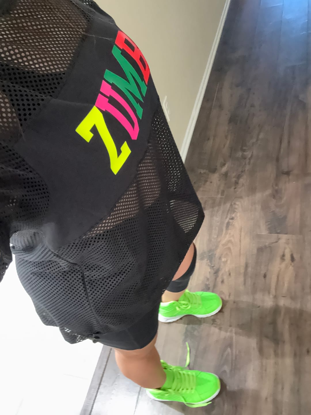 Customer photo review of Zumba Worldwide Boxy Mesh Top