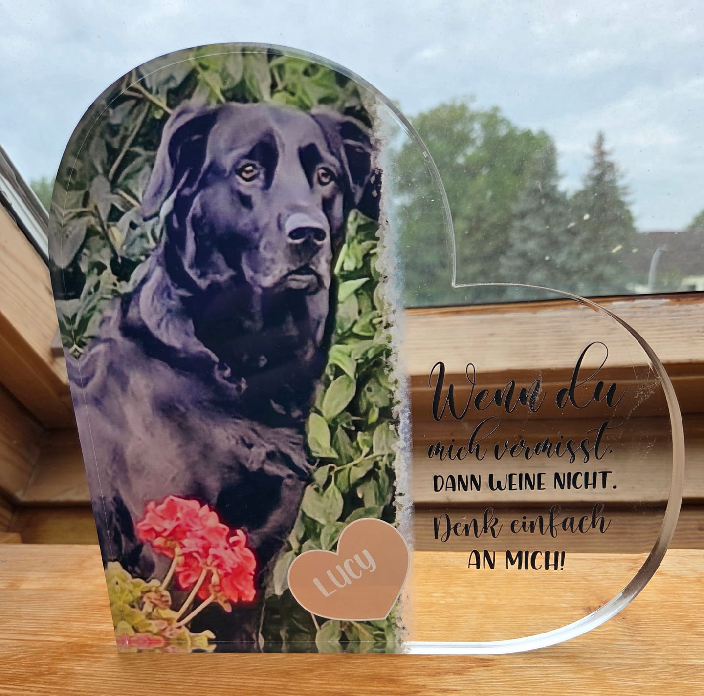 Customer photo review of Personalisiertes Glasherz - Wenn du mich vermisst