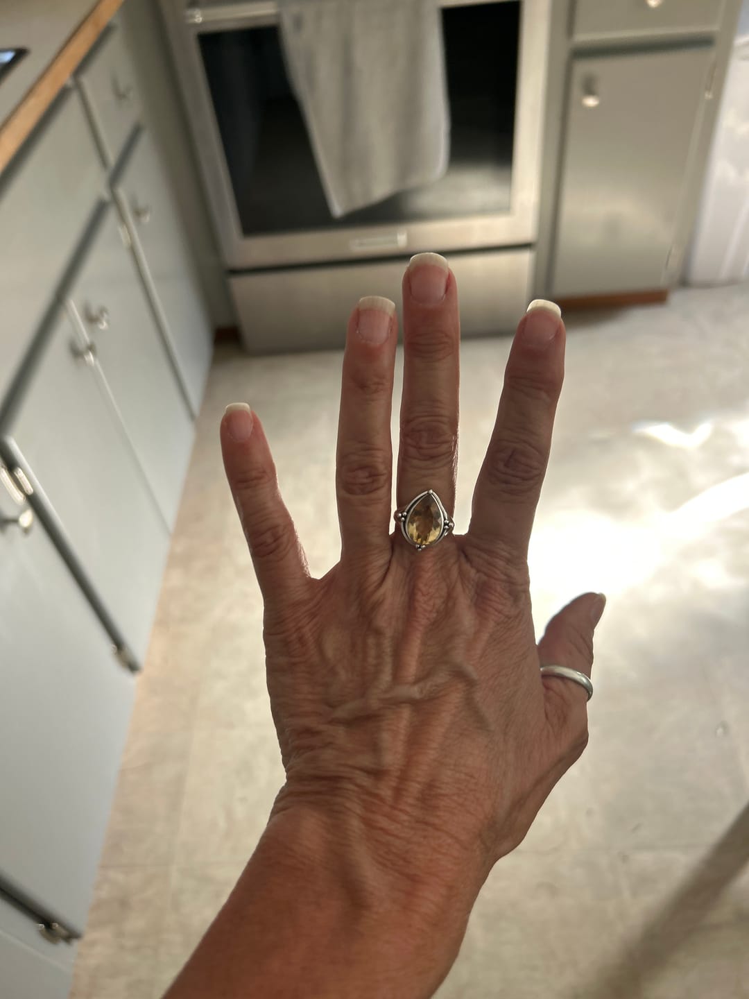 Customer photo review of Citrine Teardrop Ring Sterling Silver