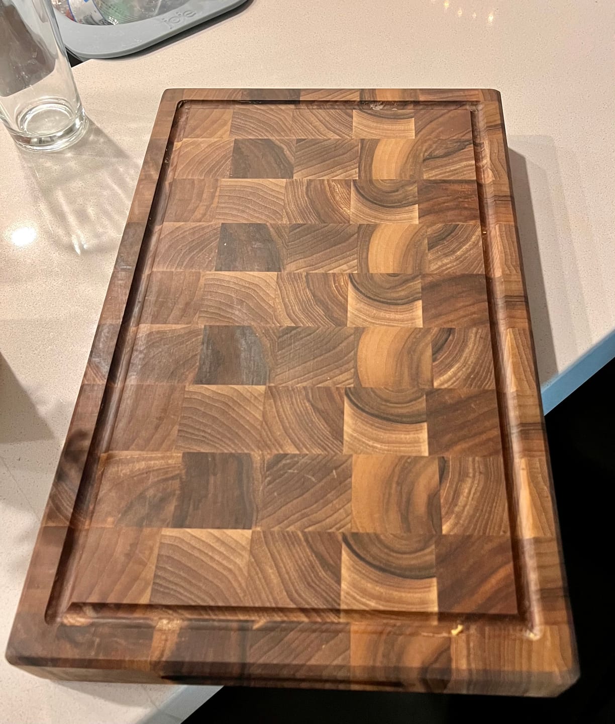 Customer photo review of Personalized Double-sided Walnut  End Grain Cutting Board