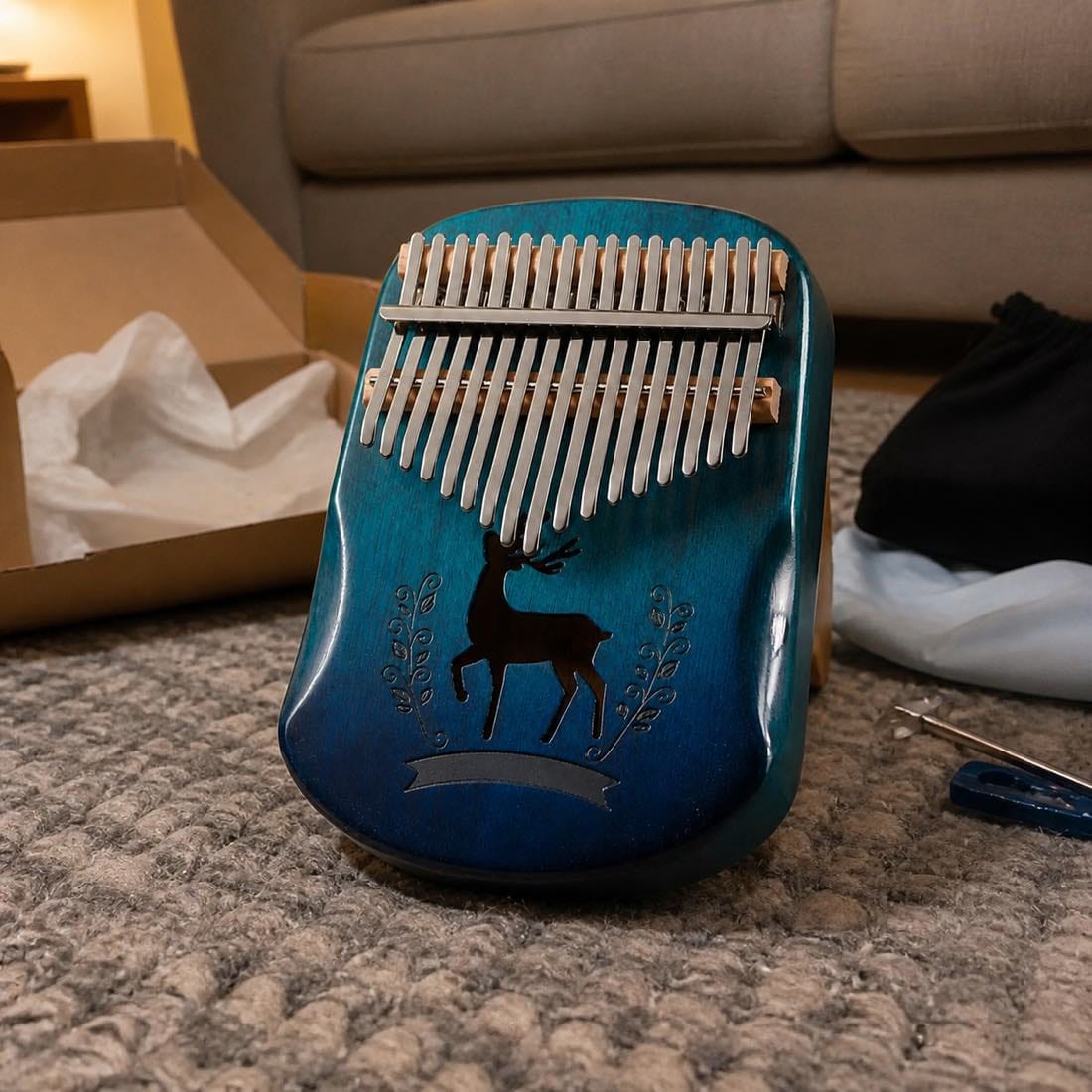 Customer photo review of Kalimba 17 Tasten - Mahagoni, Blau