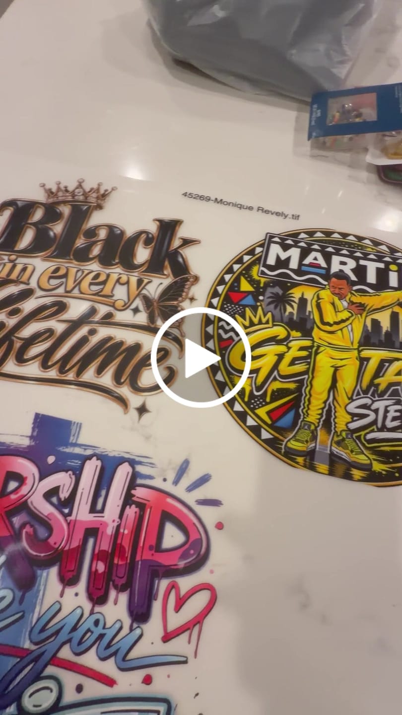 Customer video review of DTF Transfer By Size