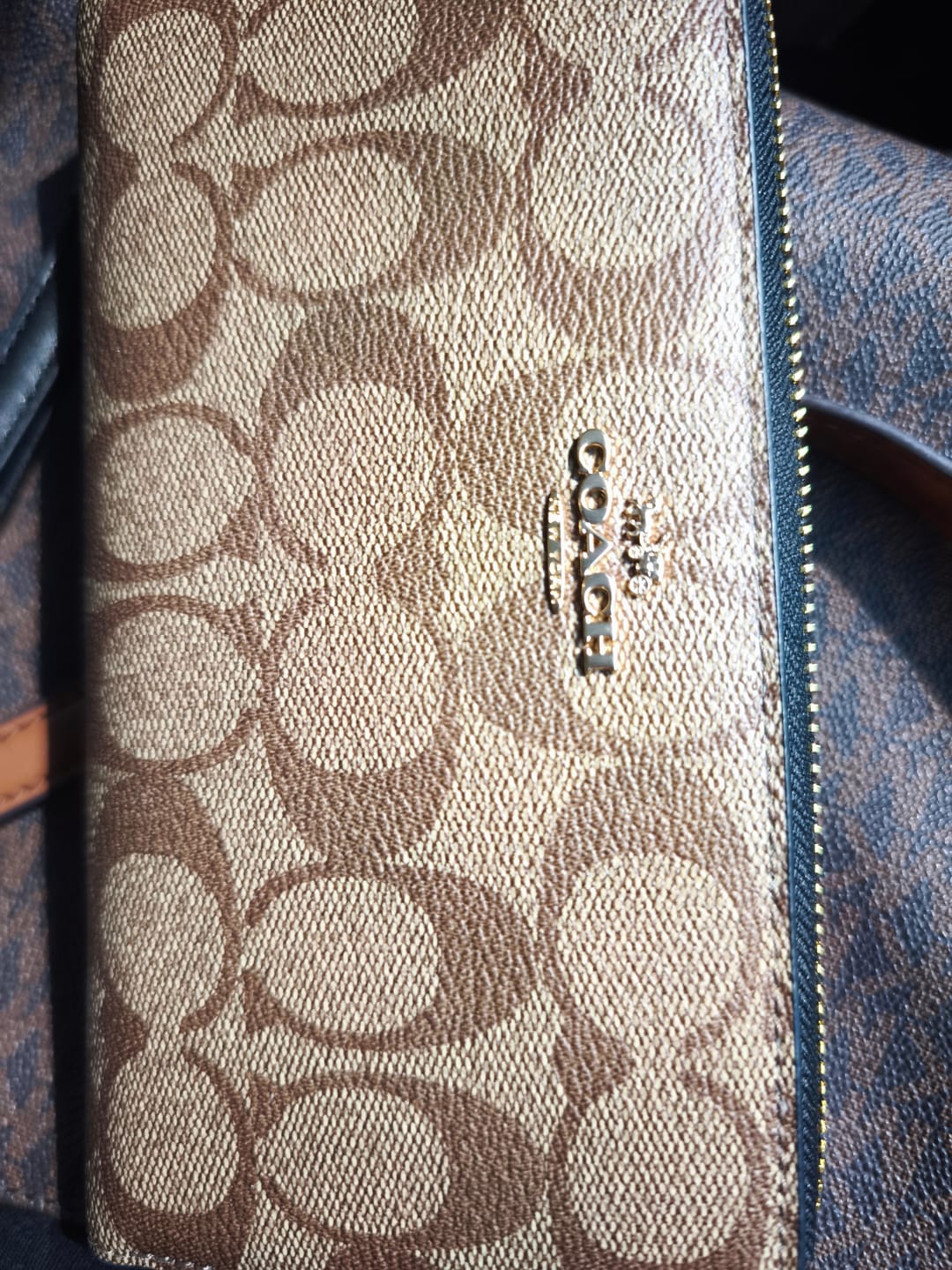 Customer photo review of Coach Signature Long C4452 Zip Around Wallet In Khaki Black