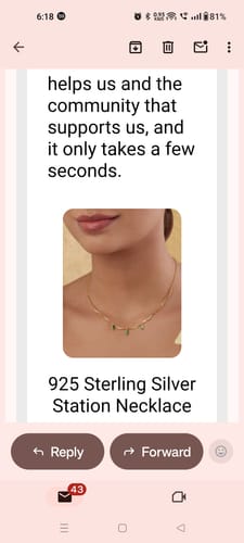 Customer photo review of 925 Sterling Silver Station Necklace