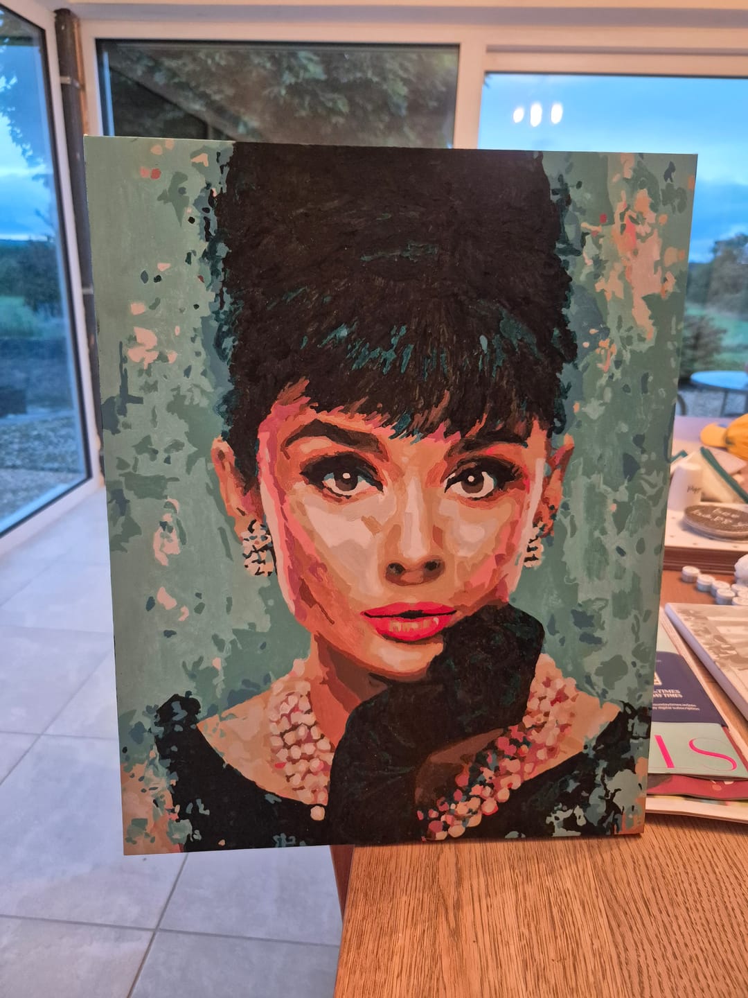 Customer photo review of Expressive Audrey | Paint by Number